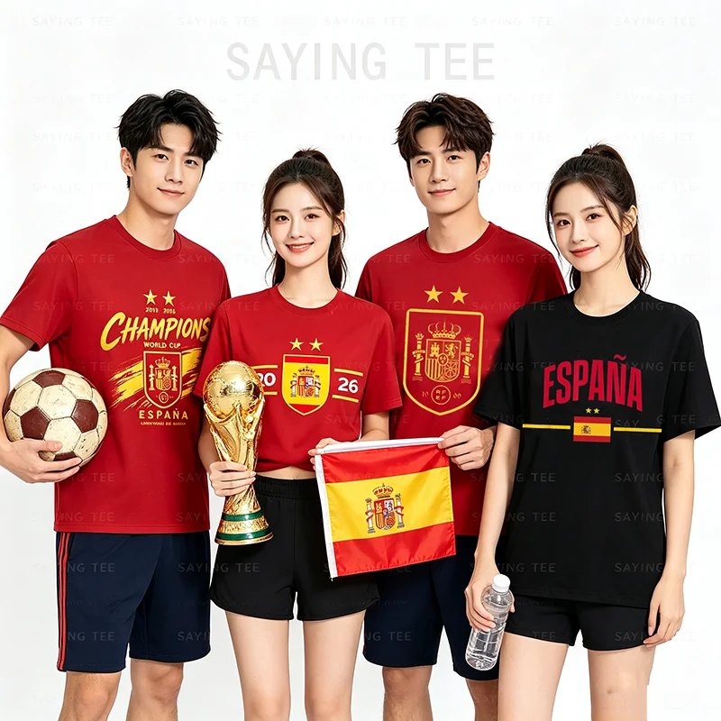 Espana Campeones Del Mundo, Spain World Champions 2026 T-Shirt, 2 Stars Football Fan Shirt, Spain Soccer Victory Celebration Tee