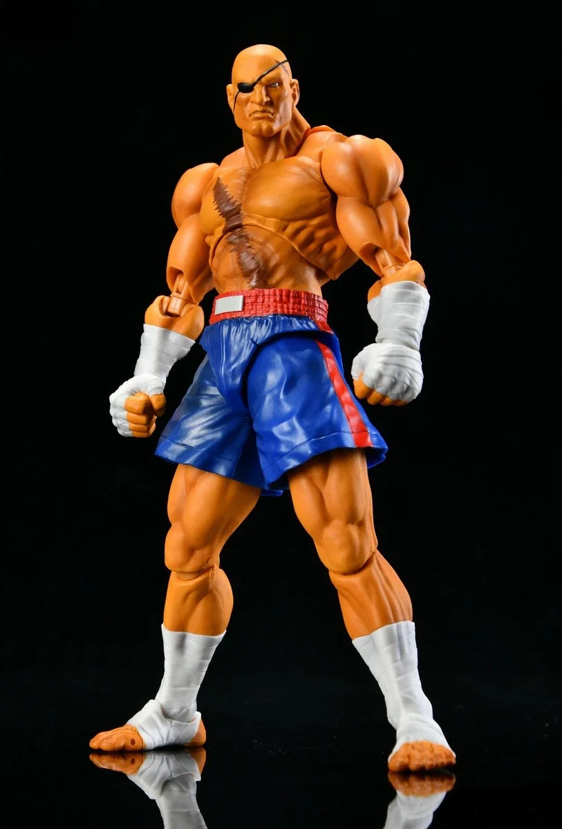 In Stock Original Genuine BANDAI SHF Street Fighter 5 SAGAT PVC Anime Action Figures Toys Collection Gifts Models Ornaments