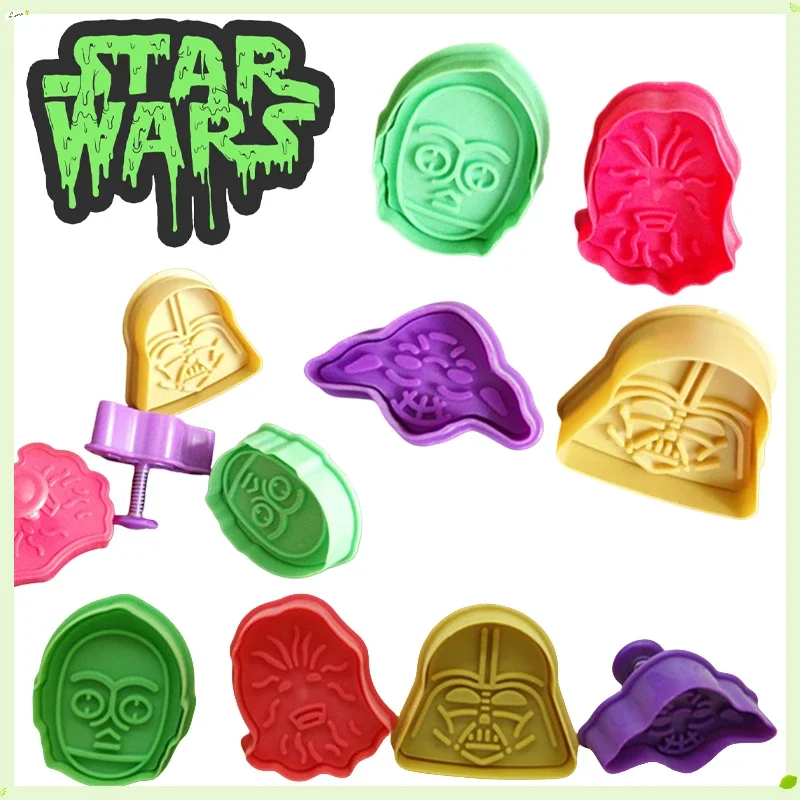 4pcs Star Wars Cookie Cutters 3D Plastic Biscuit Mould Cookie Stamp DIY Fondant Cake Moulds Kitchen Baking Supplies Accessories