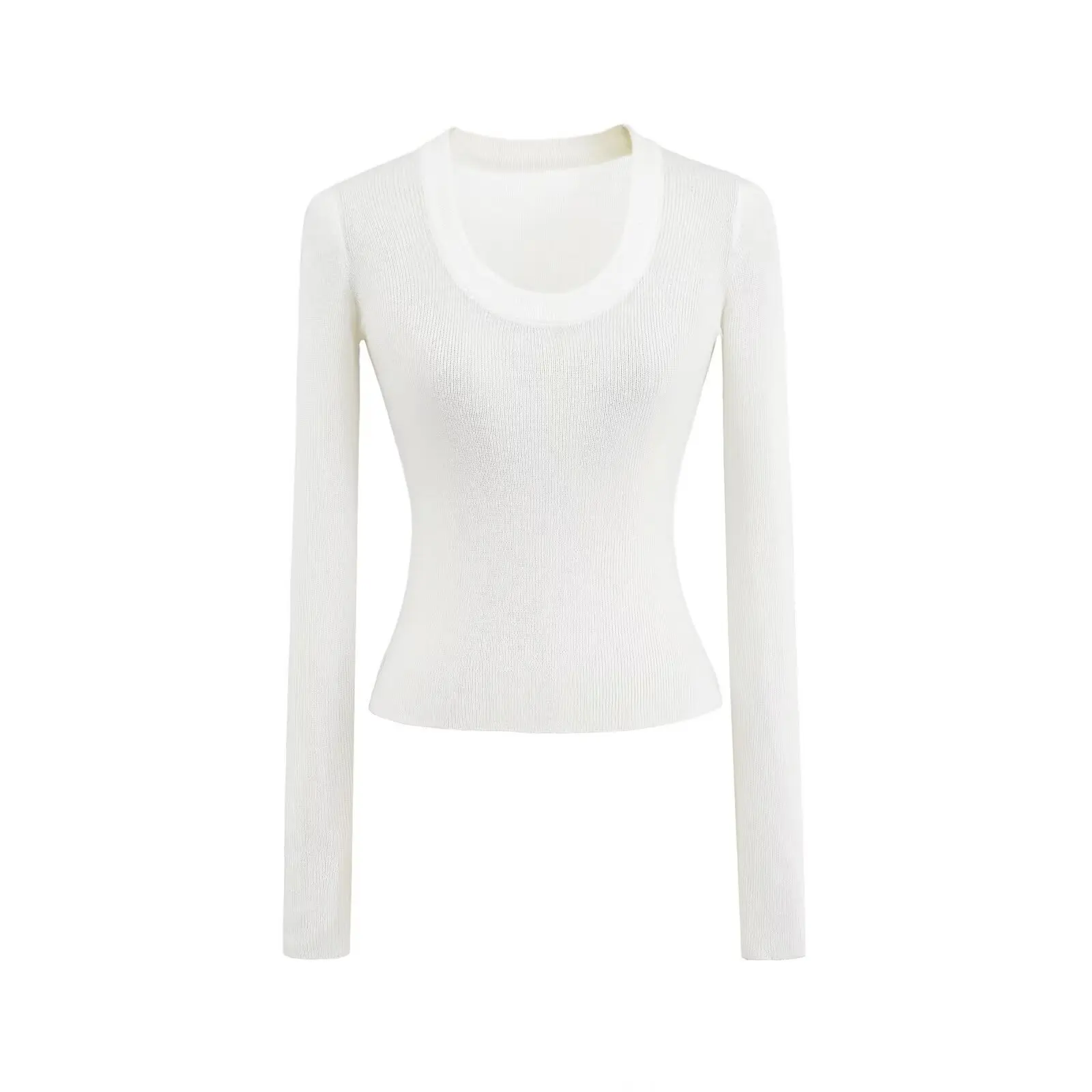 قميص American Sle U-Ne Knitwear للسيدات ذو اللون الأساسي للتخسيس ort Sve Street Sle Spring Vintage Top