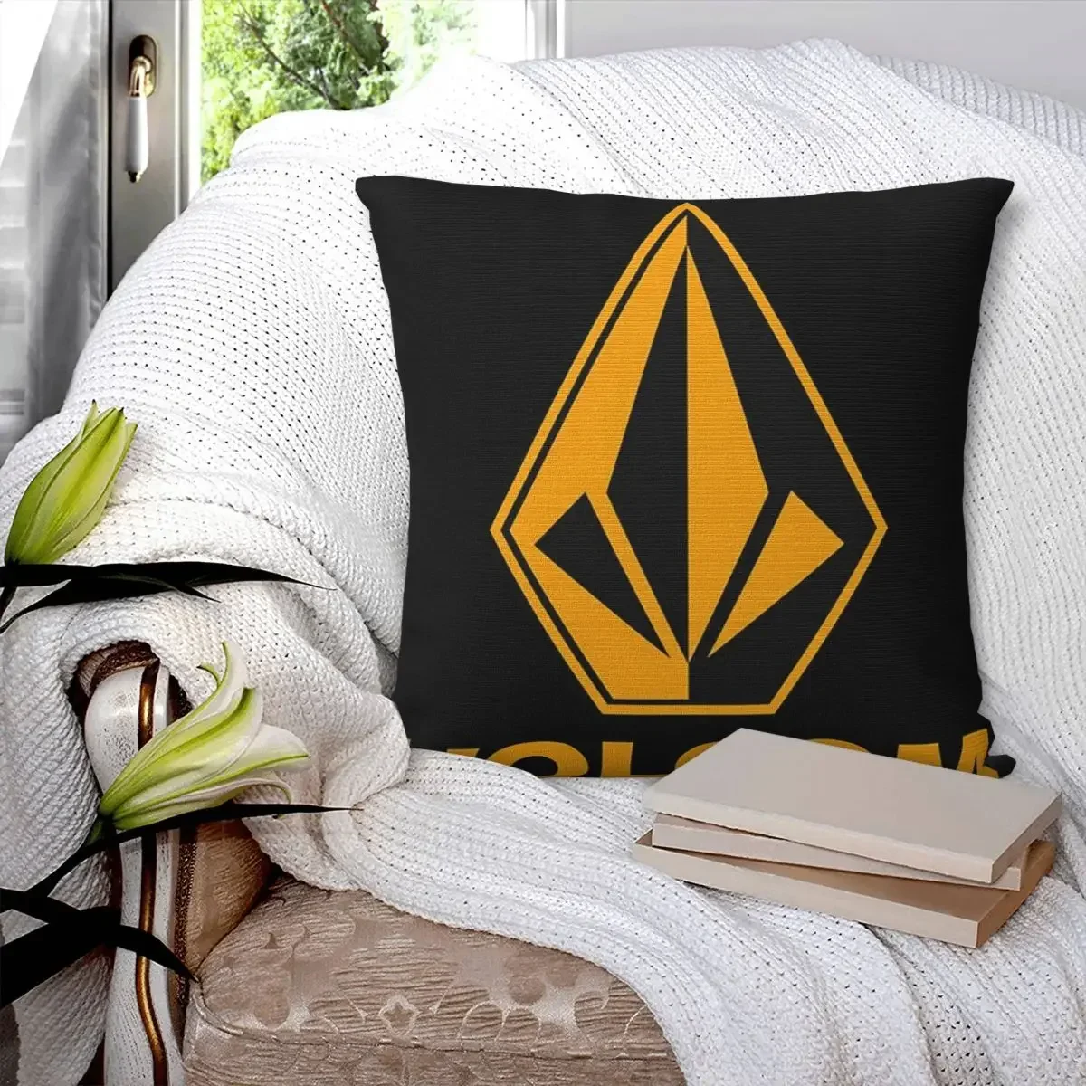 Volcom Logo Square Pillowcase Pillow Cover Polyester Cushion Zip Decorative Comfort Throw Pillow for Home Sofa