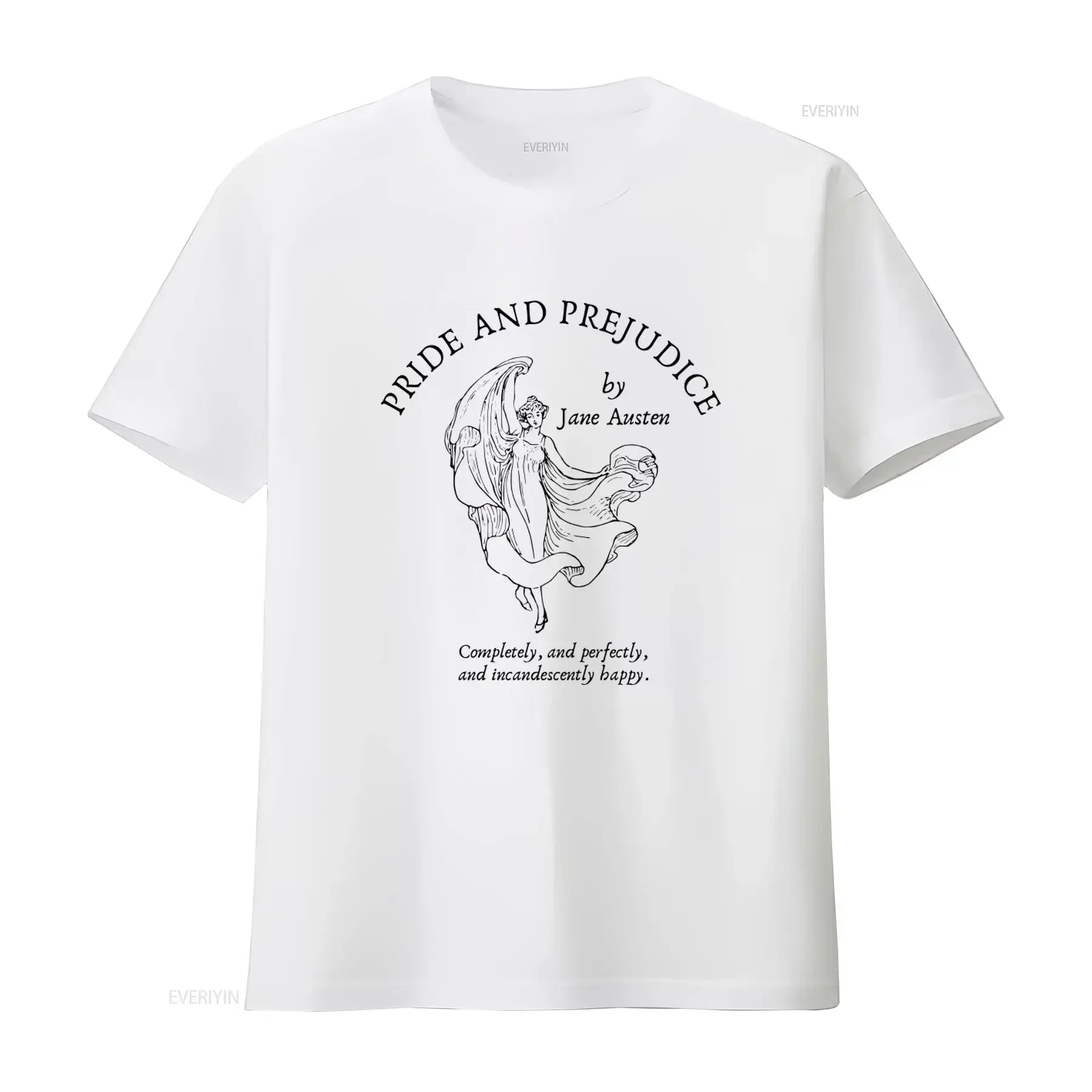 Pride and Prejudice Jane Austen Novel Bookish English Literature T Shirt Completely Perfectly Happy  vintage Washed fashion