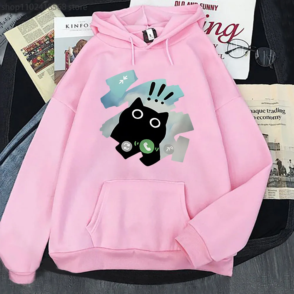 

Voice Call Black Cat Graphic Hoodies Japanese Style Sweatshirt Men Women Fashion Long Sleece Topshigh Street Hip Hop Sudaderas