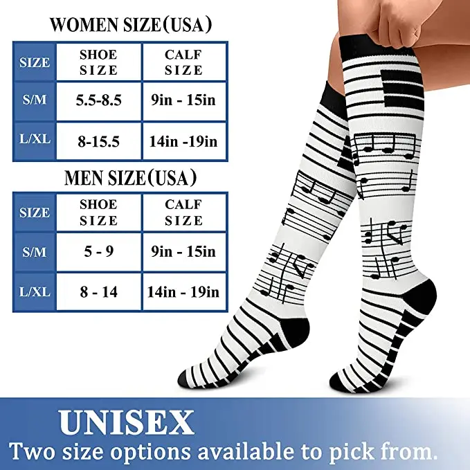 1 Pair Unisex Compression Stockings 20-30mmhg Blood Circulation Varicose Veins Socks Edema Diabetes Running Compression Socks