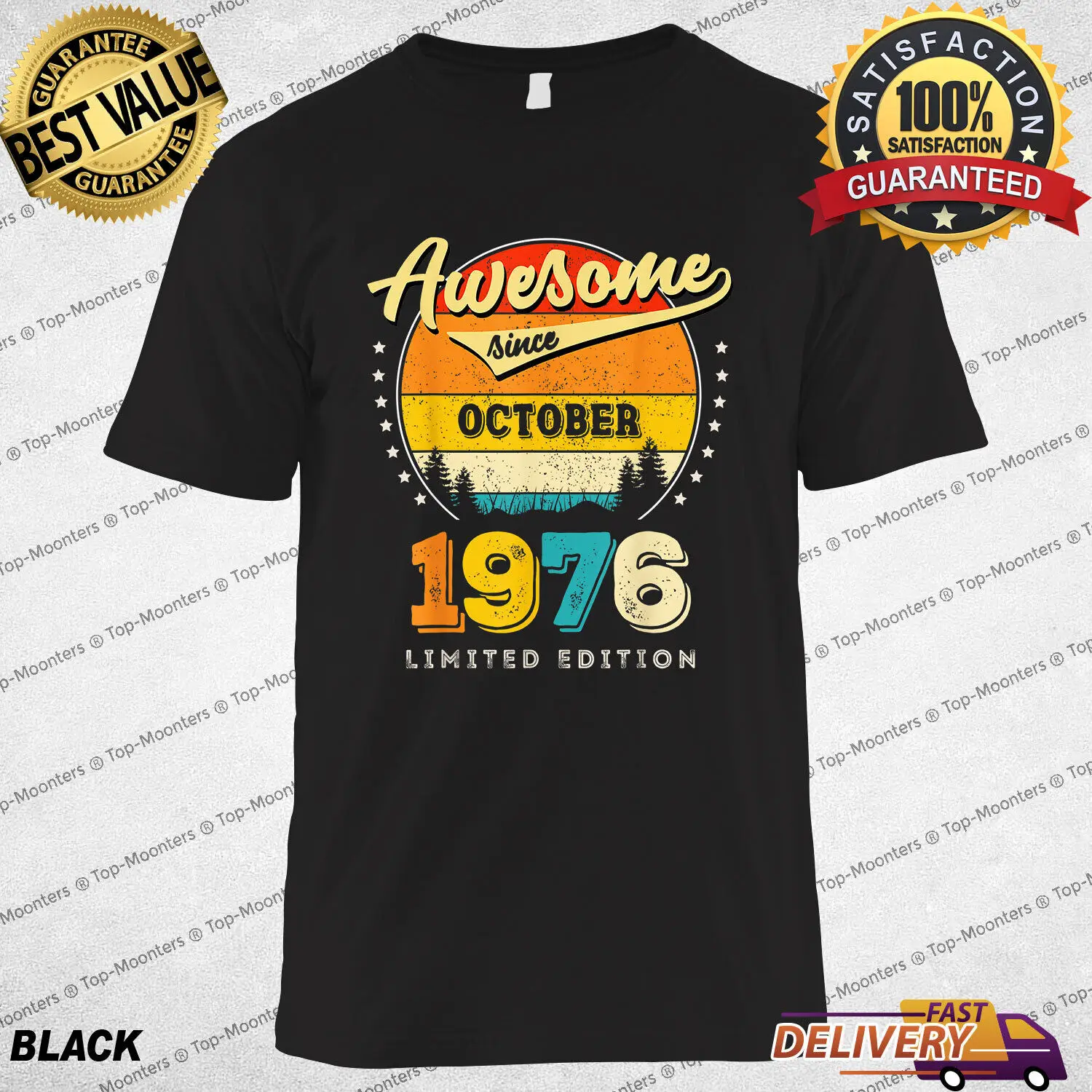 Awesome Since October 1976 Vintage Birthday T-Shirt Gift for Men Women