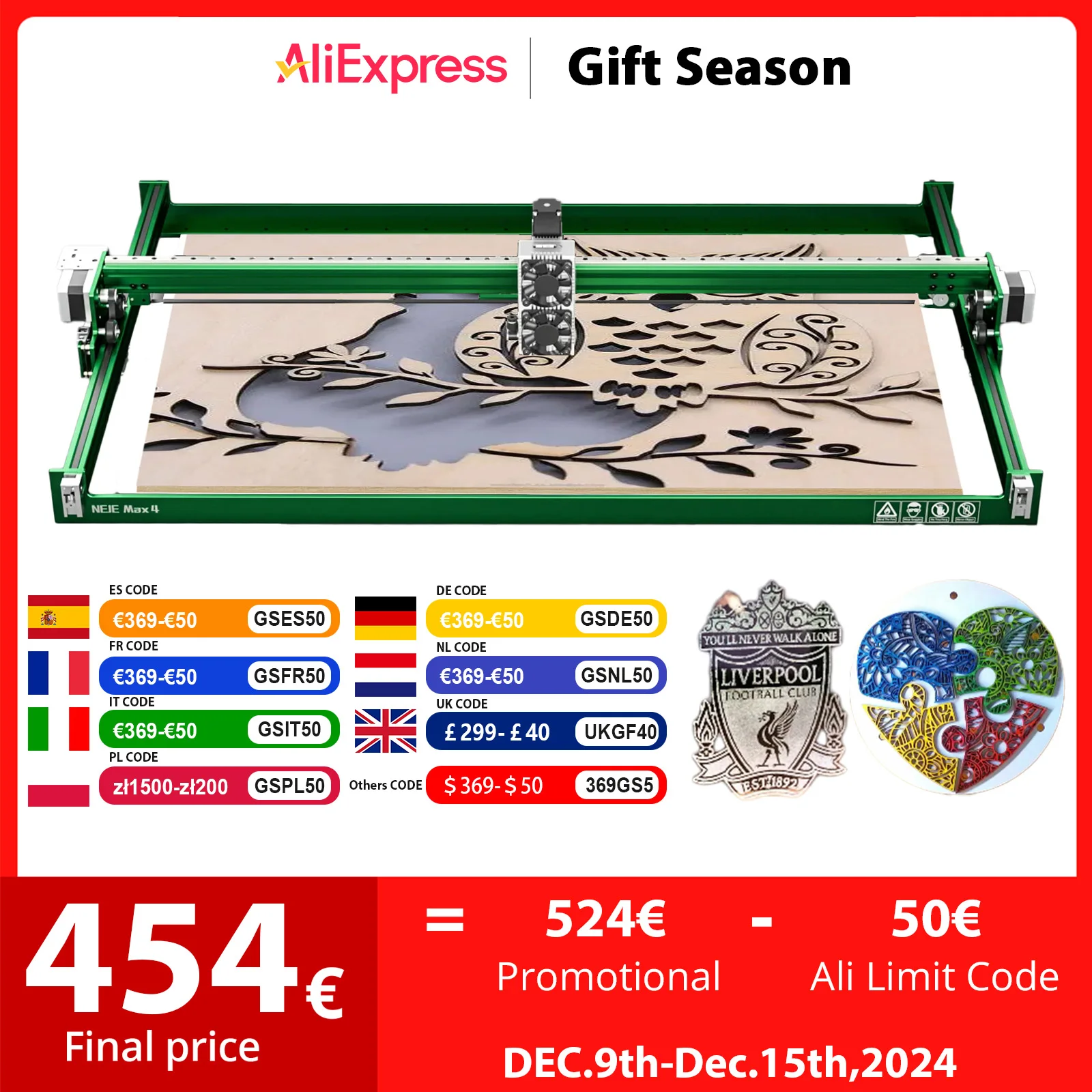 NEJE Max 4 macchina per incisione Laser CNC con modulo Laser E80 24W Driver motore asse Z 3D Router per legno incisore taglierina per stampante