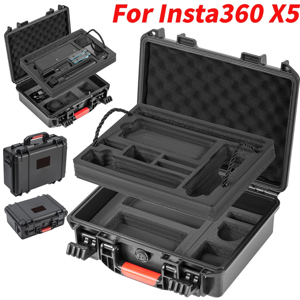 For Insta360 X5 Carrying Case Explosion-proof Portable Travel Box 2 Layer Storage Bag Waterproof Hard Shell Box for Insta360 X5