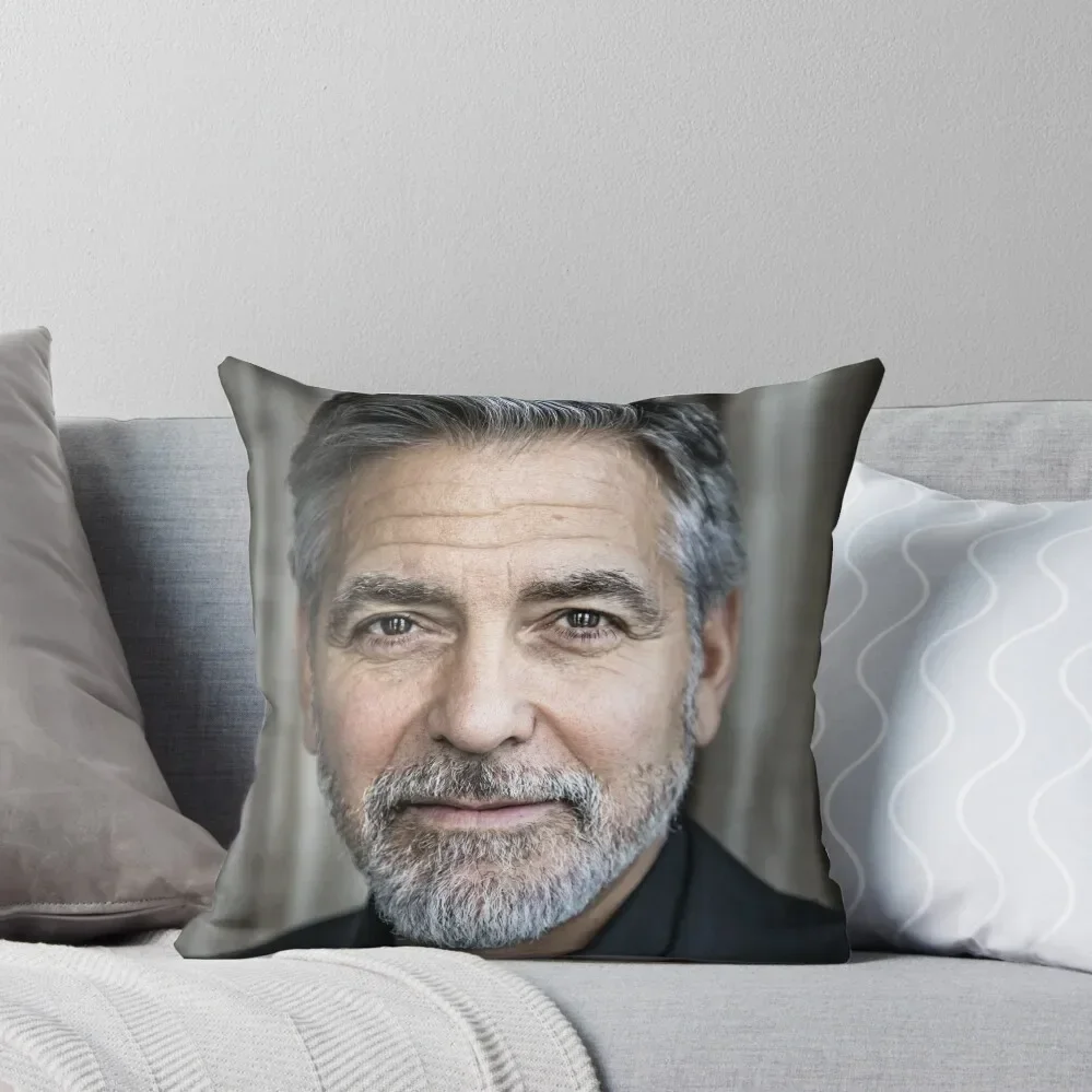 

George Clooney Scaled Art Throw Pillow Cushion Cover For Sofa christmas pillow case Pillow