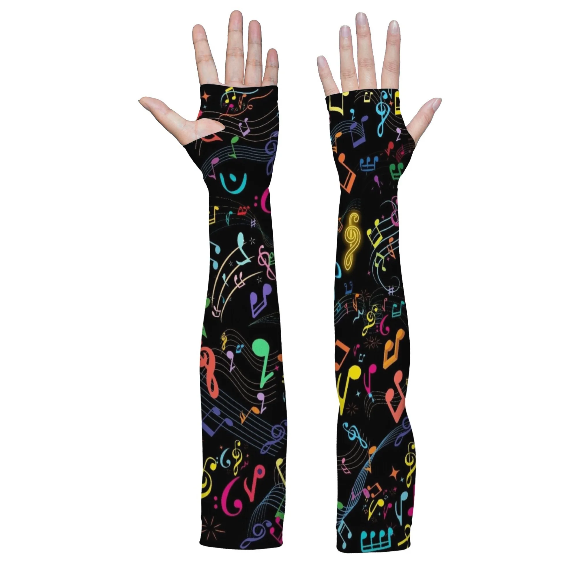 Musical Symbols Novelty Fun Sleeves Unisex Sports Outdoor Fashion Protective Sleeves Suitable for Gardening Golf Cycling Fishing