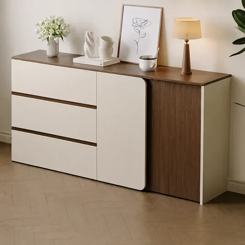 ENF Grade Solid Wood Dining Side Cabinet Integrated Wall Storage Unit Living Room Tea Cabinet Household Furniture