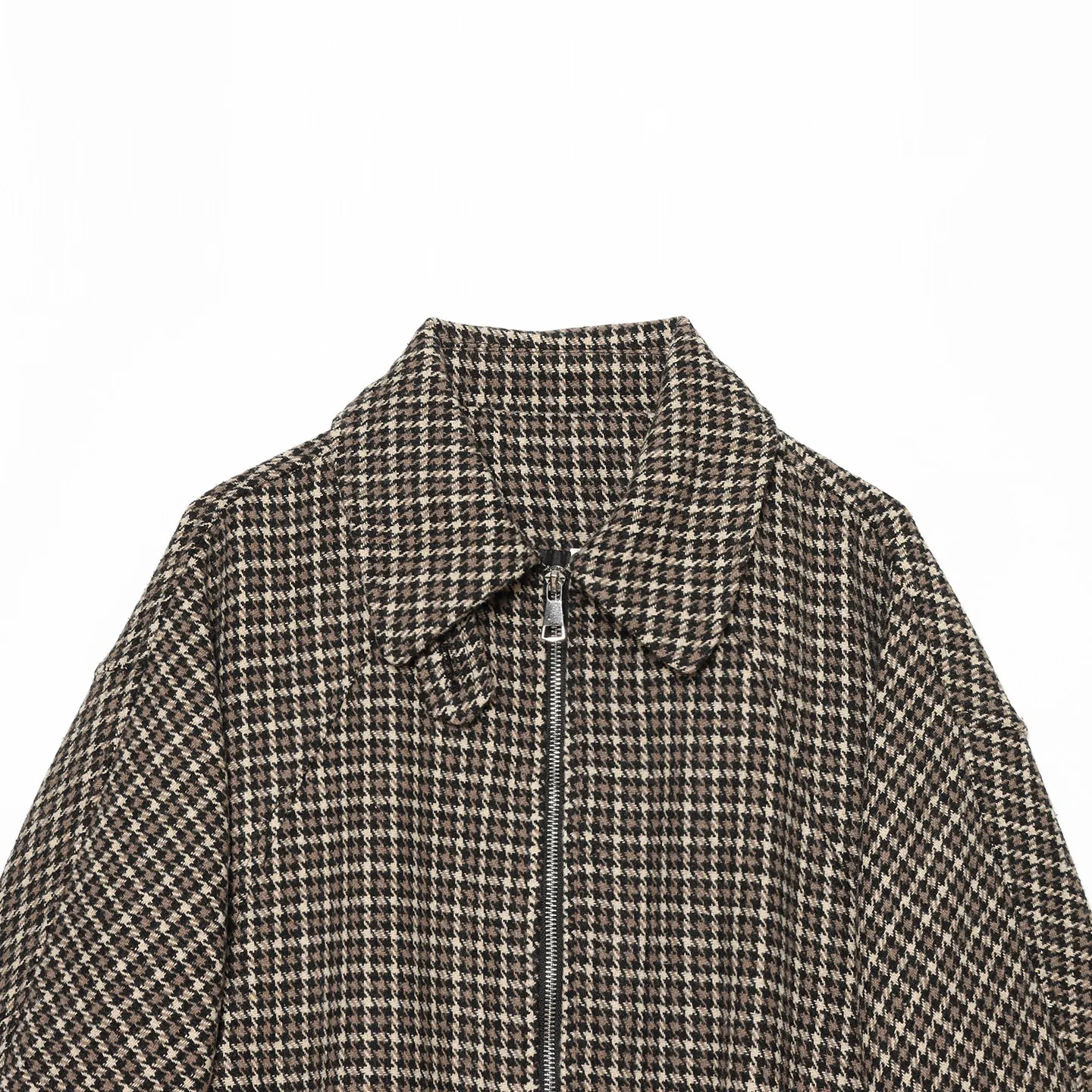Casual Long Sleeve Zipper Coat Women's Plaid Shirt Collar Outerwear Autumn Fashion Ladies' Premium Short Jacket 2026 New Arrival
