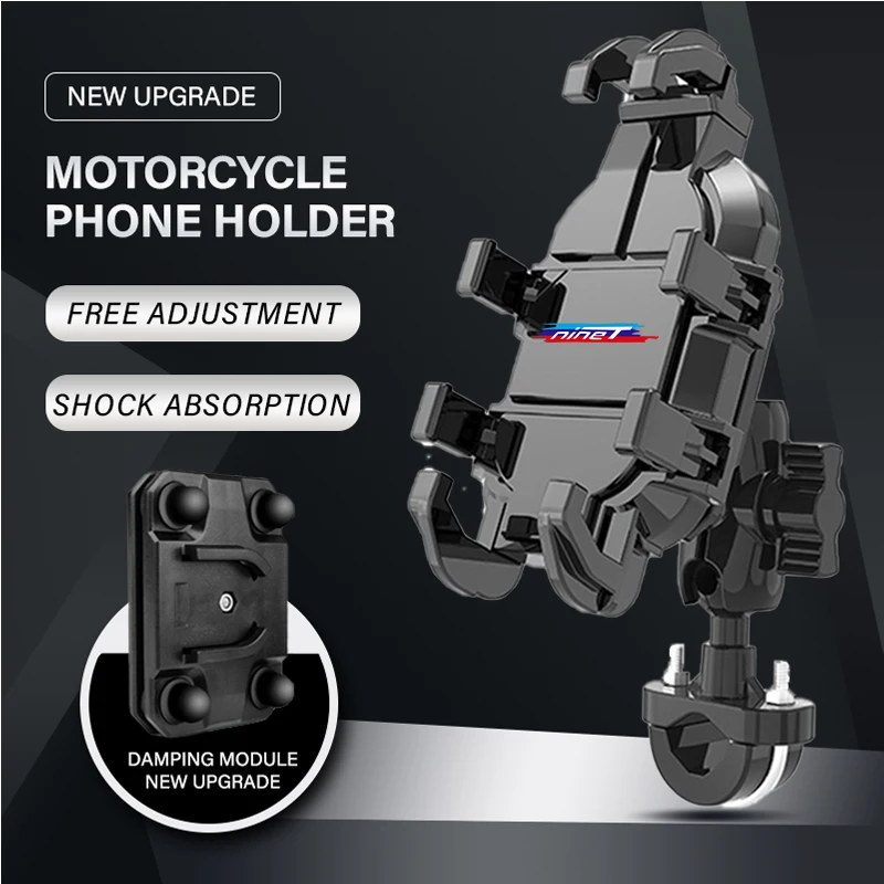 Nieuwe Metalen Motorfiets Telefoon Houder Voor Voor BMW R NINET NEGEN T RNINET RNINE T 2025 LOGO Gratis roterende schokdemper anti slip