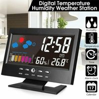 LED Digital Alarm Clock With Backlight,Electronic Desktop Temperature Humidity Monitor,12/24H Digital Desk Clock With Snooze