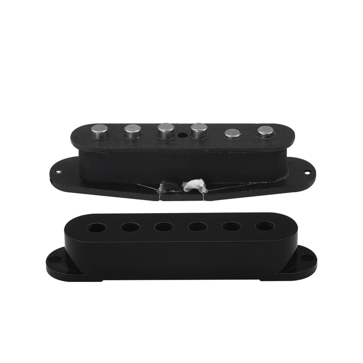 FLEOR 3PCS Alnico 5 Staggered Single Coil Pickups & Humbucker Pickup Black 52/52/52mm for HSS Electric Guitar Parts