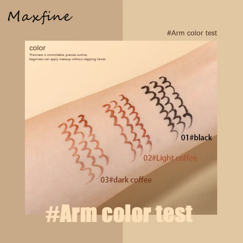 قلم كحل سائل من نوع Dip غير ملطخ مقاوم للماء ومقاوم للعرق يدوم طويلاً قلم ماسكارا لظلال العيون الطبيعية