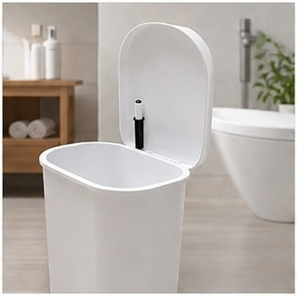 4Pcs Hydraulic Soft Close Trash Can Damper Silent Buffer for Kitchen Bathroom Office Bedroom Garbage Bin Waste Basket Lid