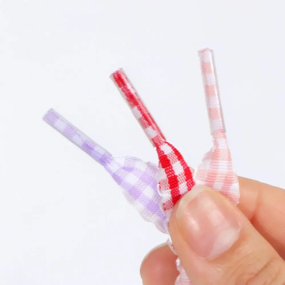 Trendy Plaid Pattern Ribbon Shoelaces Flat Lace For Sports Shoes Ballet Style Decorative Strings Casual Trainers Footwear Gear
