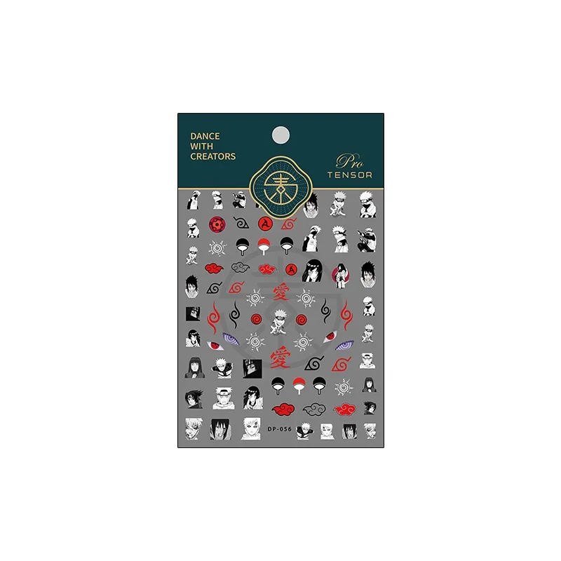 1PCS 5D New Naruto Nail Stickers Anime Protagonist Props Self-Adhesive Nail Art Accessories Naruto Sasuke Sakura Nail Parts