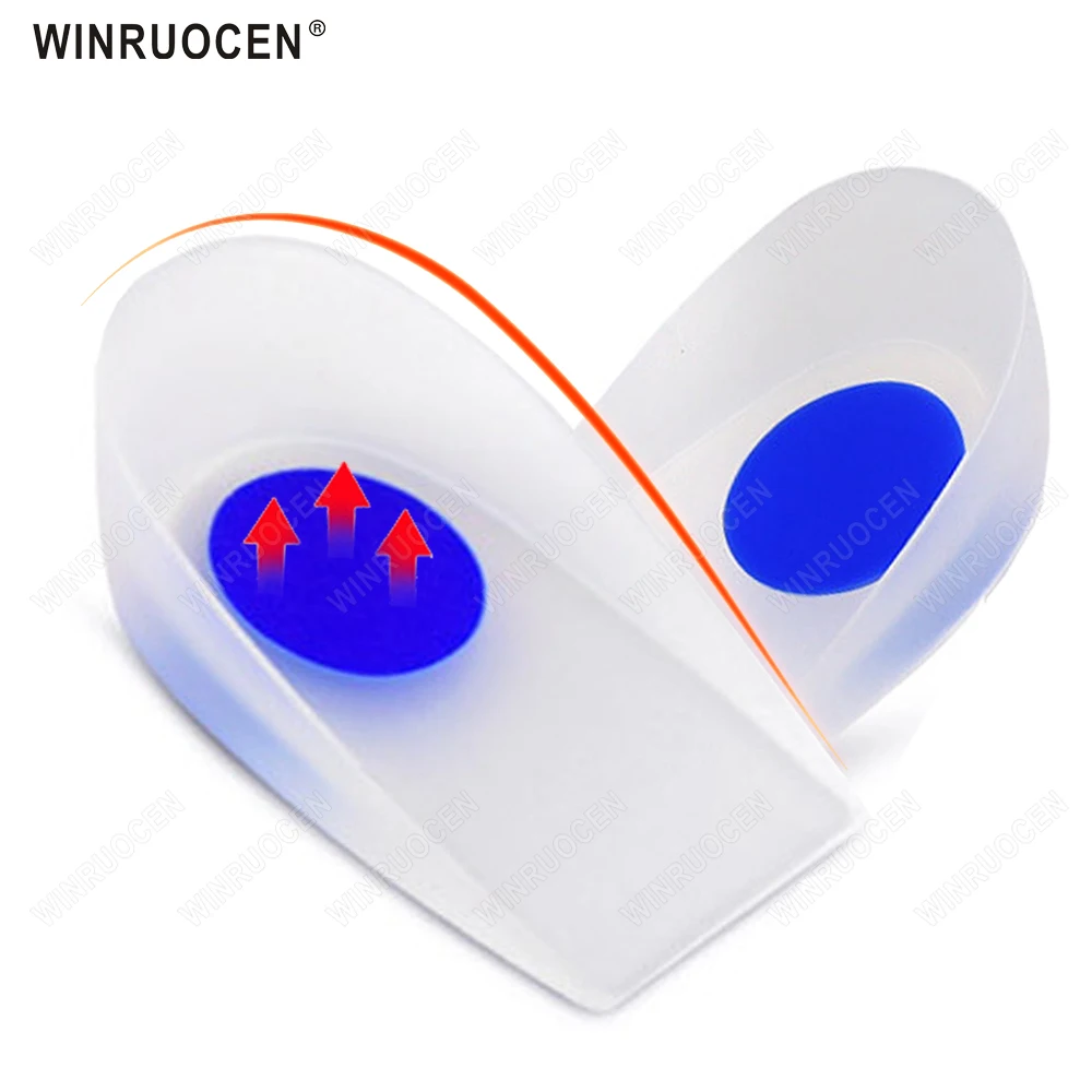 U-shaped Heel Cup Pads Silicone Gel Cushion Shock Absorption For Man Women Plantar Fasciitis Insole Foot Care Protector Inserts