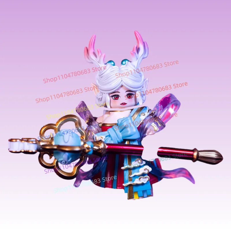 

Строительные блоки MOC Kawaii Divine Deer, мини-фигурка в сборе, модель, орнамент, аниме, мультяшные аксессуары, декоративная игрушка в подарок