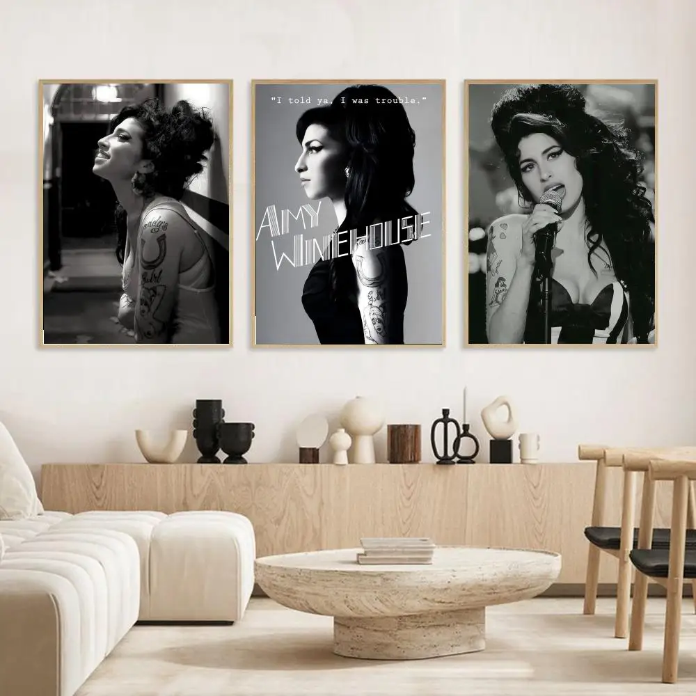 A-Amy W-Winehouse Poster Modern and Elegant Wall Stickers for Home Decor Living Room Dormitory Wall Art