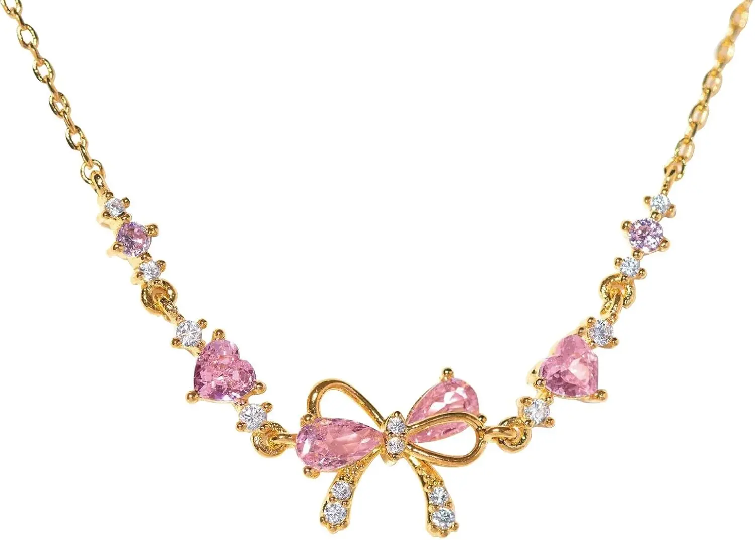 Rosafarbenes CZ-Armband mit Schleife – Freundschaft ist wie eine Schleife, verstellbares Kettenarmband mit Schleife und Perlen, trendiges Damenarmband, Geschenk für Sie