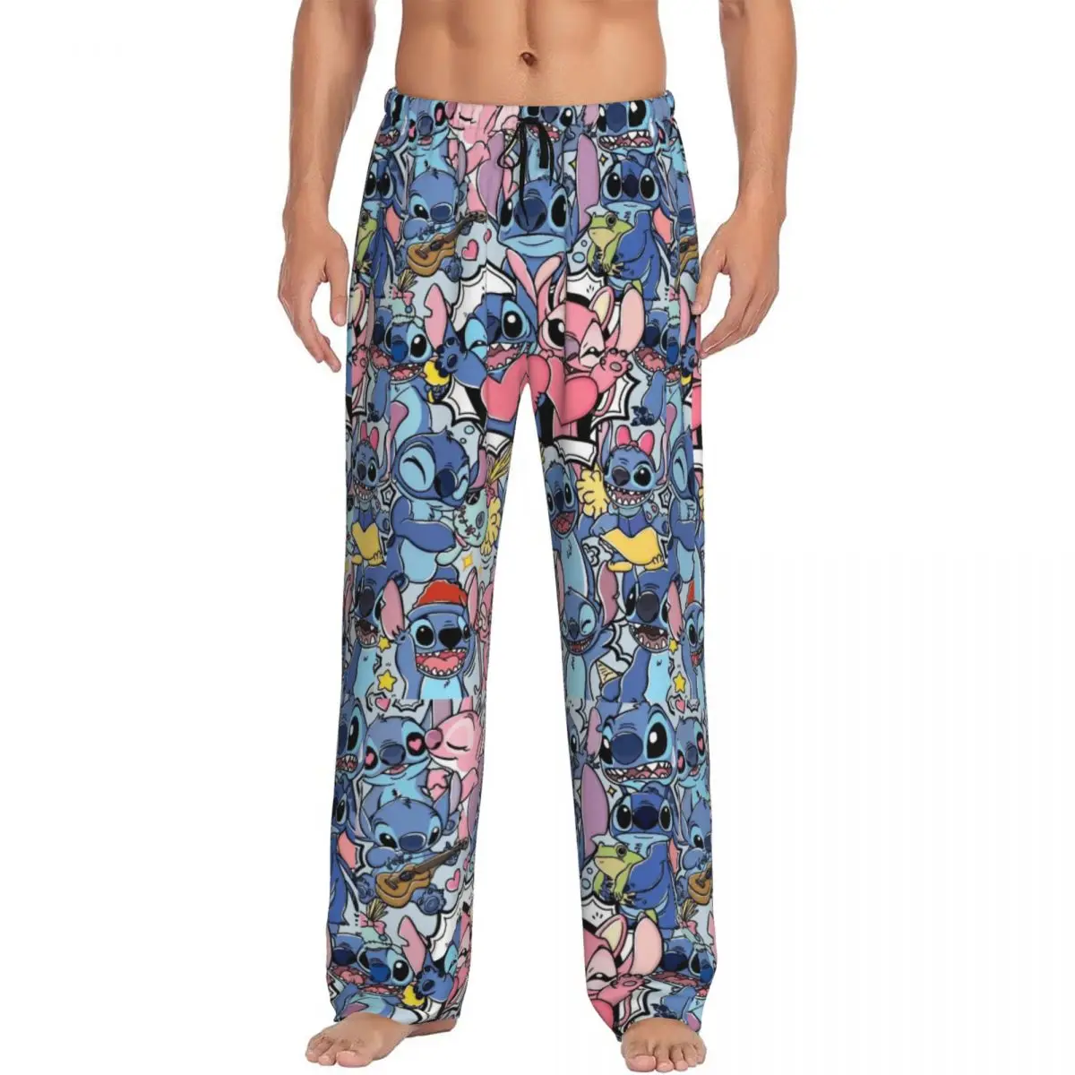 

Мужские пижамные штаны с индивидуальным дизайном, мультяшным принтом, на шнурке, с карманами, для дома и сна
