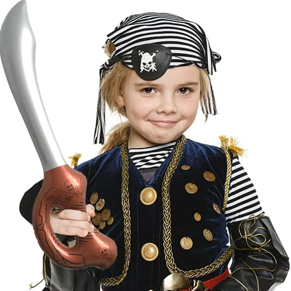 

Набор из 6 надувных пиратских мечей из ПВХ для ролевых игр, костюмированных представлений на Хэллоуин, сценических выступлений, фестивалей, воздушные шары для детей