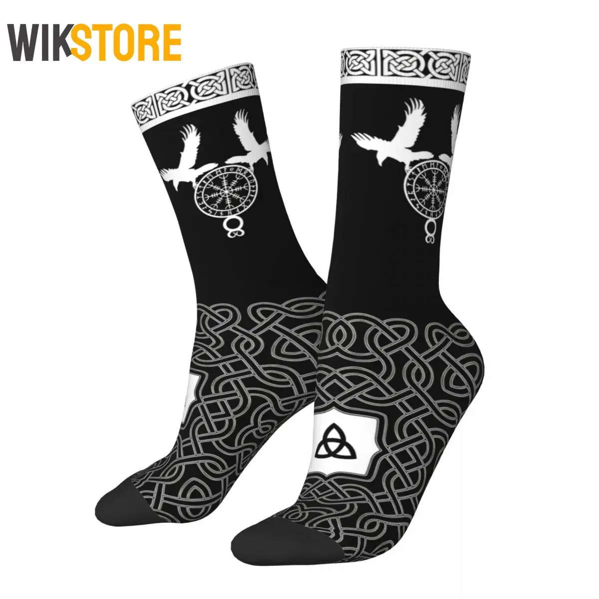 

Happy Funny Men Women Male Socks Helm Of Awe B Vintage Harajuku Viking Hip Hop Novelty Crew Crazy Sock Sport Socks