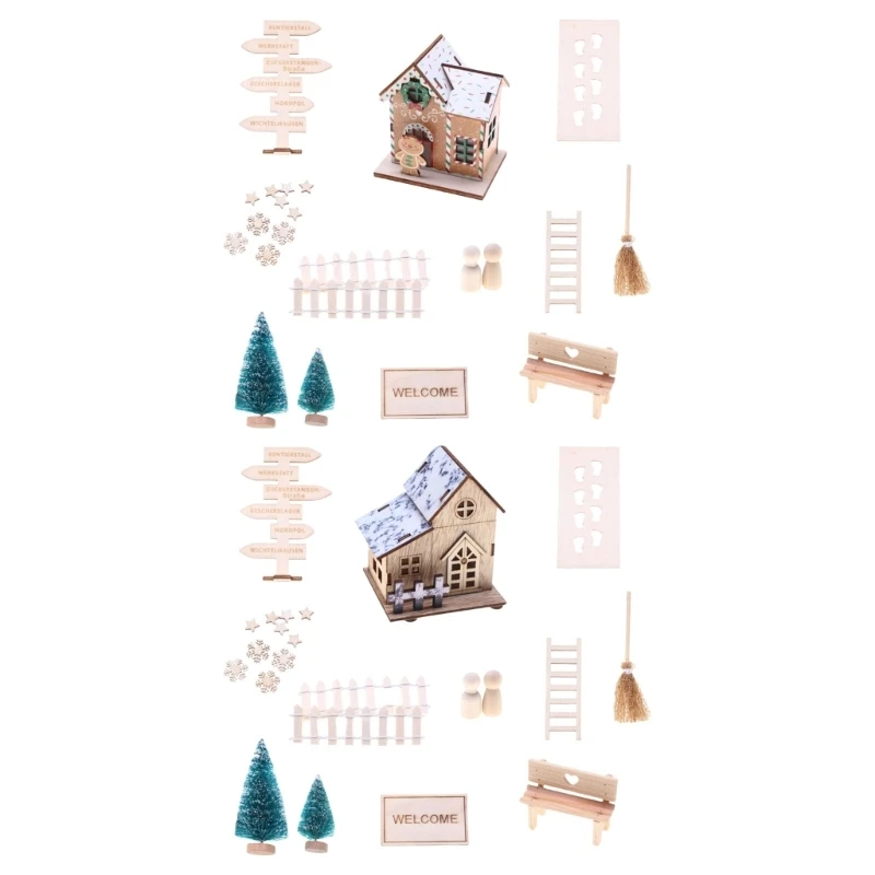 

Creative Play Christmas Doll House Assembly Kits with Furniture Craft Toy 15UB