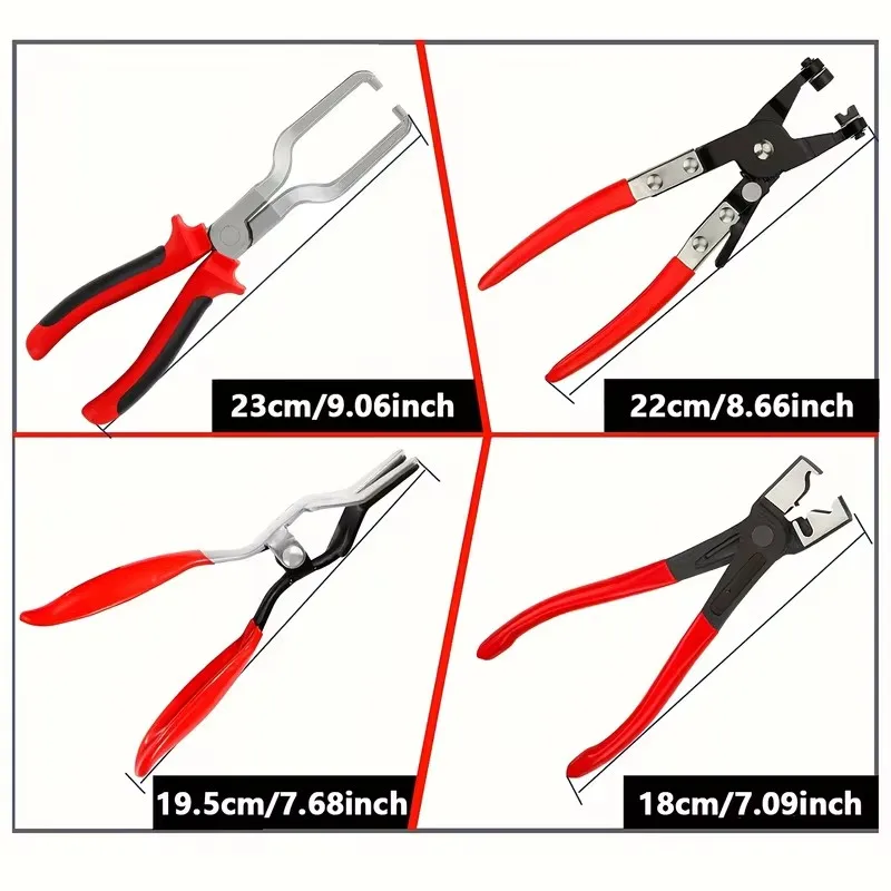 Heavy-Duty Fuel Line Disconnect Pliers and Hose Clamp Extractor Kit for Vehicle Maintenance