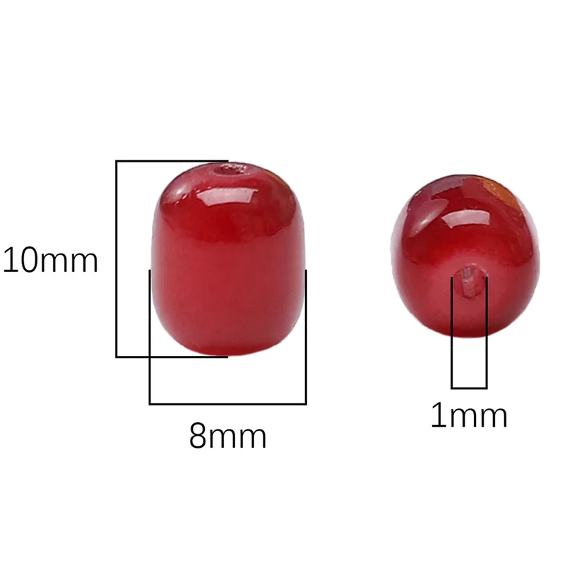 8×10MM Color Imitation Jade Straight Hole Bead Loose Spacer Beads Handmade For Jewelry Making Bracelet Necklace Accessories