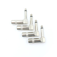 4pcs 1/4 Inch 6.35mm L-shape Jack Right Angle Male Mono Plug Connector For Guitar Audio
