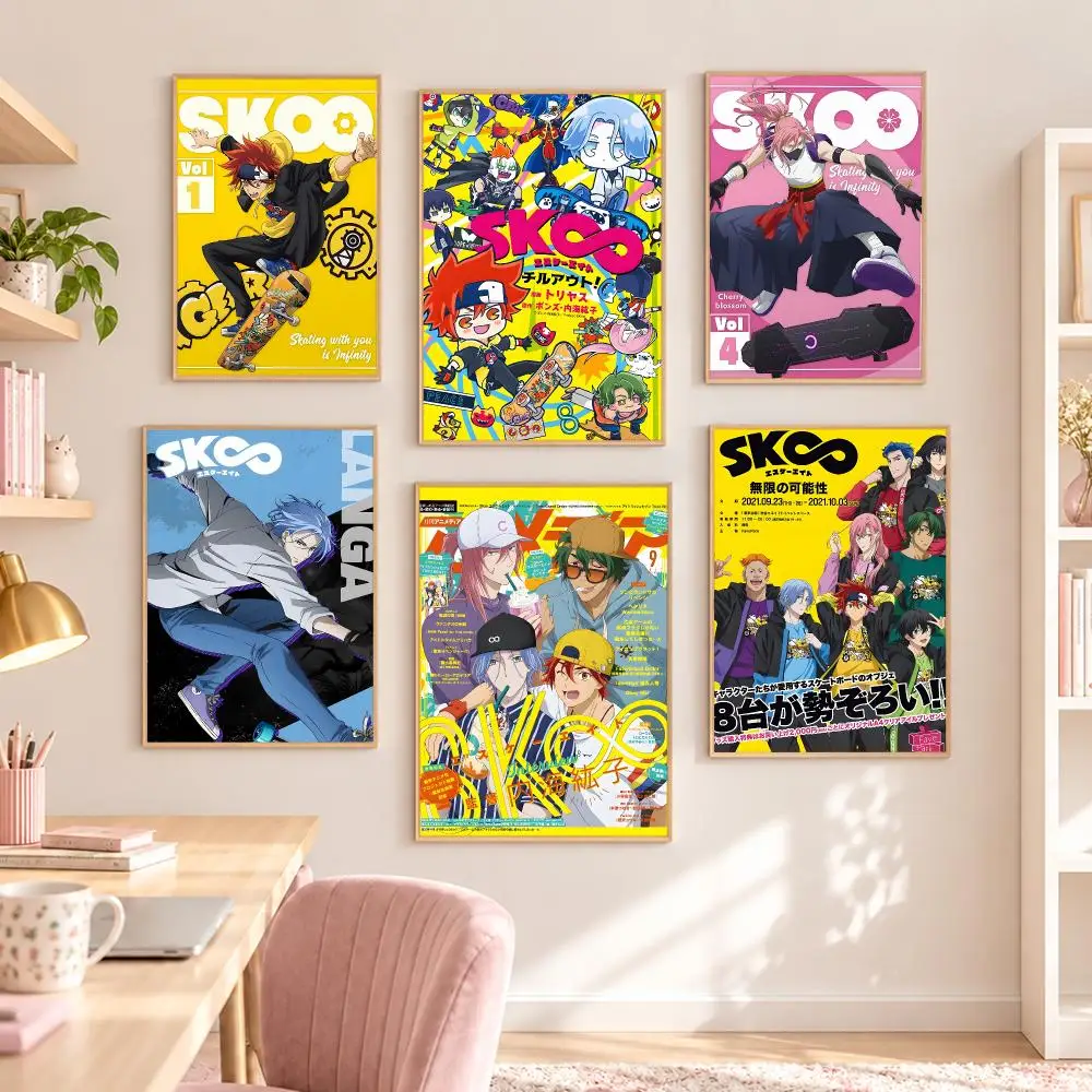 1PC Anime Cool Boy S-Sk8 The Infinity Poster Self-adhesive Waterproof Paper Sticker Coffee House Bar Room Wall Decor