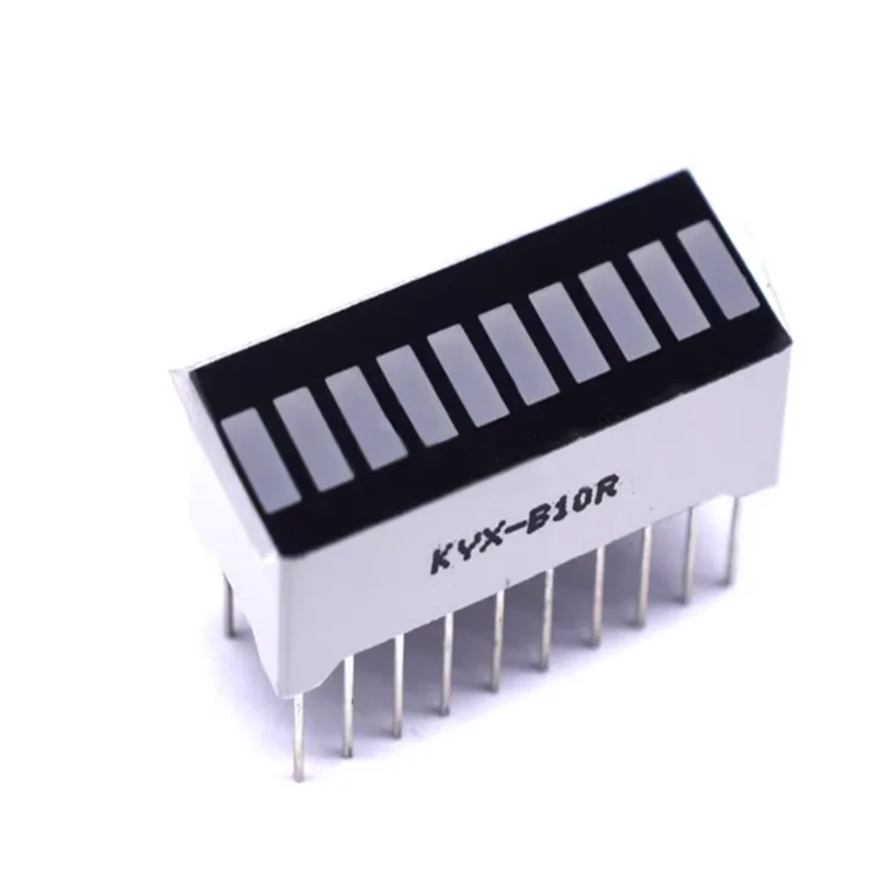 5 Stück LED 10-Segment-Farbstreifen-Röhre, digitale Röhre / 10-Segment-rote vierfarbige flache Leuchtröhre: 2 rot, 3 gelb, 4 grün