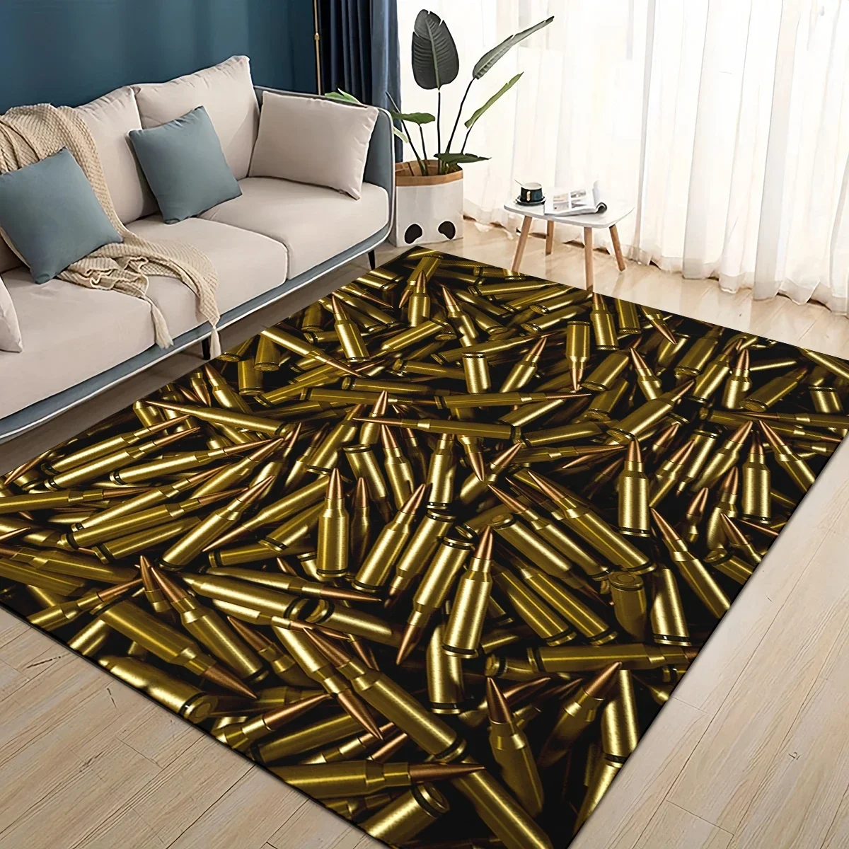 27 Types Cool Various Types of Gun Bullets Carpet Rug for Living Room Bedroom Home Sofa Decoration,Kids Play Non-slip Floor Mat