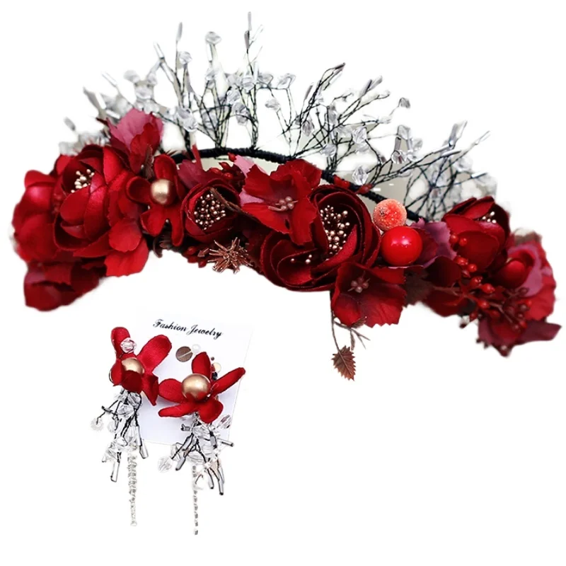 

Bridal Tiara Mori Super Fairy Crystal Beaded Crown Sweet Flower Headband