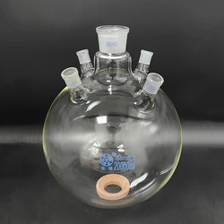 FAPE Five-necked flask oblique shape, With five necks standard grinding mouth, Middle joint 50/42, Lateral joint 24/29