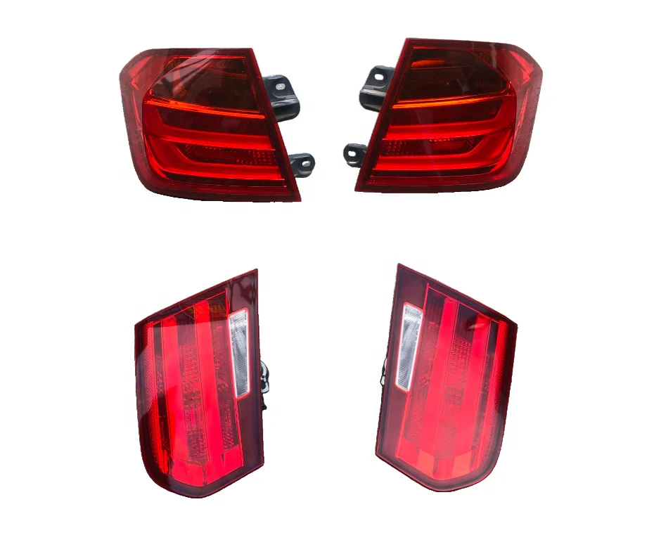 For 3 Series F30F31F35LCI Rear Inner and Outer Taillights LED Steering Brake Profile Display Smoky Red
