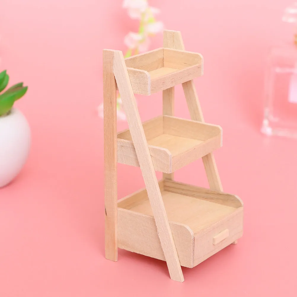 2Pcs Mini House Flower Shelf 1:12 Scale Wooden Decoration Creative Lightweight Garden Yard Mini Pergola Furniture for Kids Home