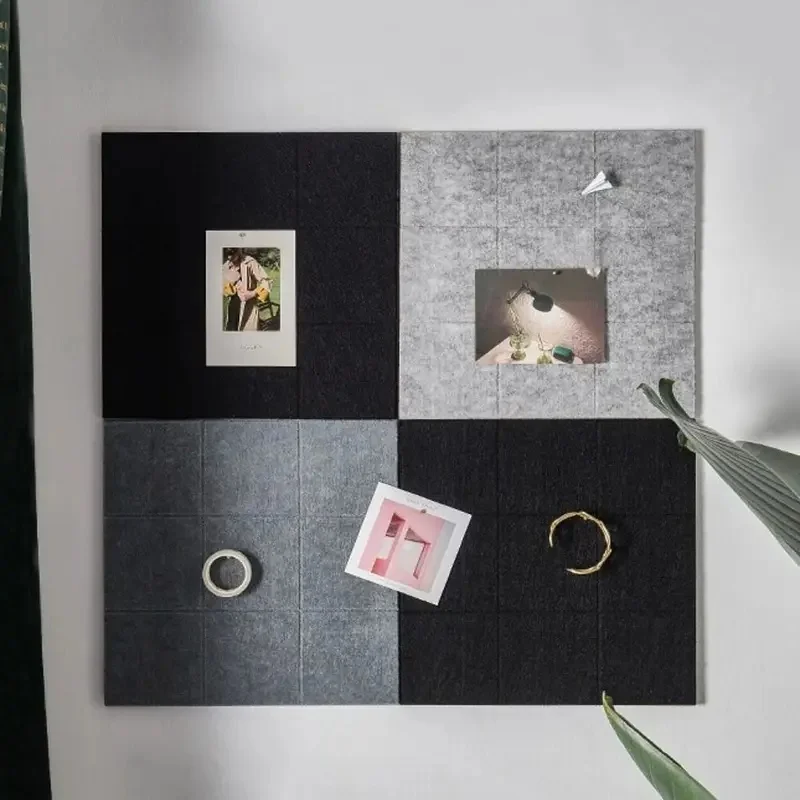 30*30CM Home Decor Wall Decorative Panels Soundproofing Pads Sound-absorbing Acoustic Felt Cork Tiles Note Bulletin Pin Boards