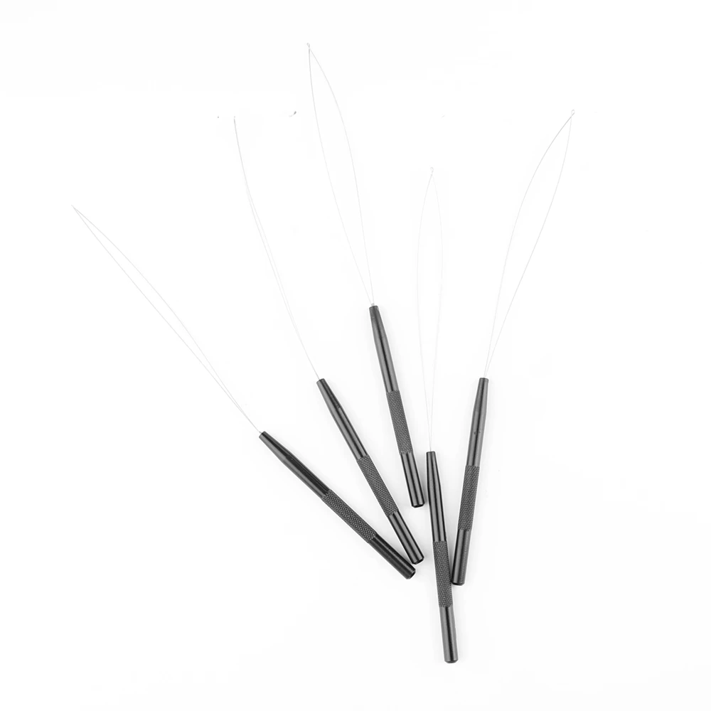 Lanshii Hair Extension Loop Tool – Bead Threader for Weft Micro Ring Extensions, Easy Pulling Hook Tool for Salon and Home Use