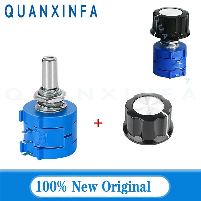 1Set 3590S 3590S-2 Precision Potentiometer+ Knob 100R 200R 500R 1K 2K 5K 10K 20K 50K 100K Ohm Multi-turn potentiometer