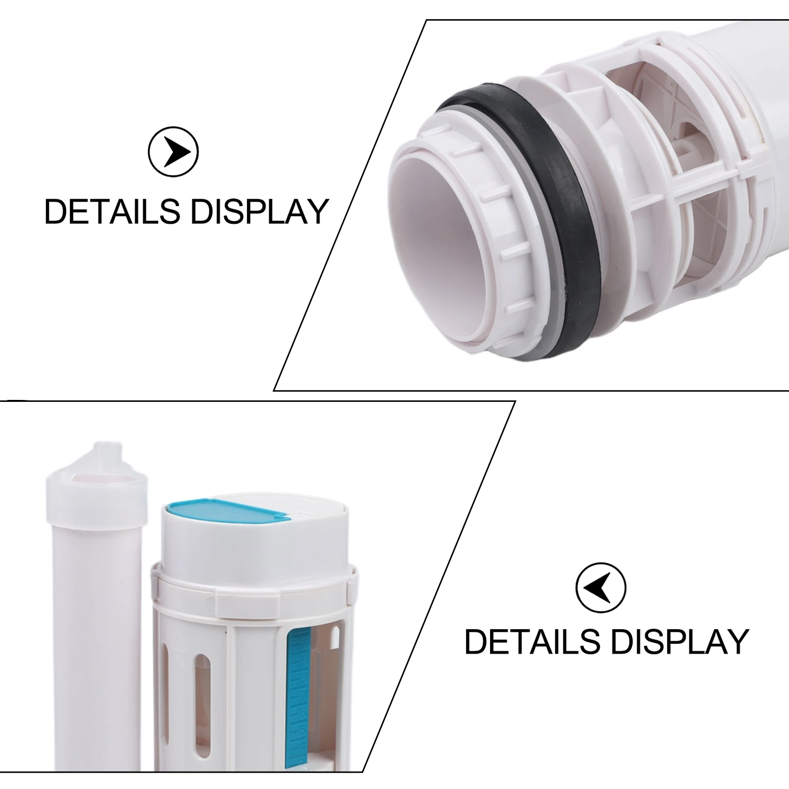 

Toilet Tank ABS Dual Flush Valve Replacement Split Flapper Water Saving with Adjustable Flush Volume for Standard Toilet Models