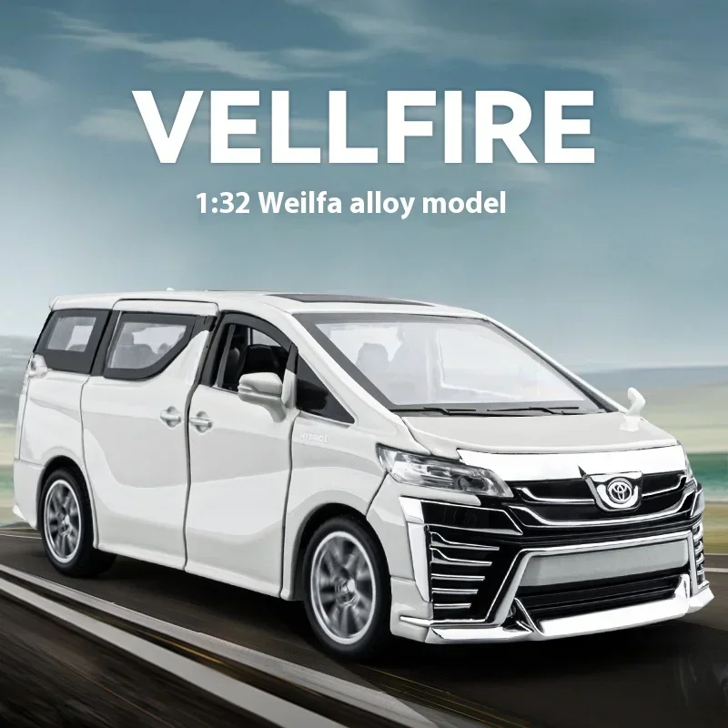 

1:32 Toyota Vellfire MPV Alloy Diecast Car Model Vehicle Sound & Light Mini Auto Collecting Hobby Decorative Ornaments Gift Boys