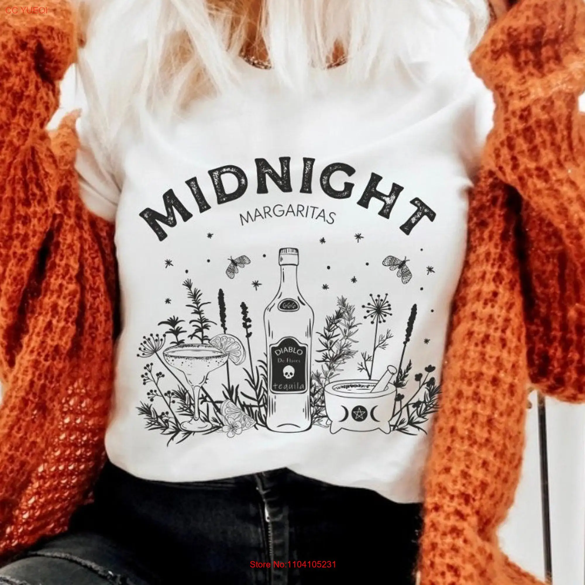 Comfort Colors Midnight Margaritas Halloween Cocktails Witchy T Shirt Potion Basic Witch Spooky Fall