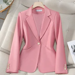 2025 Spring Autumn Blazers Coats Women Suit Jacket Casual Tops Female Outerwear Slim Lattice Office Blazers Windbreaker Coat