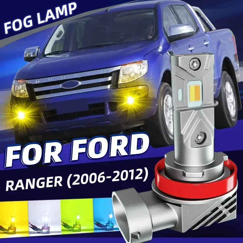 

2 шт. автомобильные светодиодные передние противотуманные фары, белые, желтые, двухцветные, с переключением для Ford Ranger ET 2006 2007 2008 2009 2010 2012