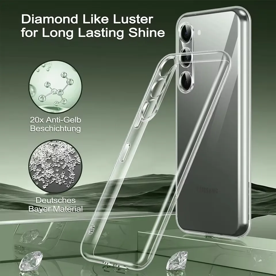 Custodia morbida in silicone trasparente per Samsung A56 A55 A53 A13 A52 A35 A34 A33 A54 A16 A15 A36 A51 A52S S24 S22 S21 S23 S25 Ultra