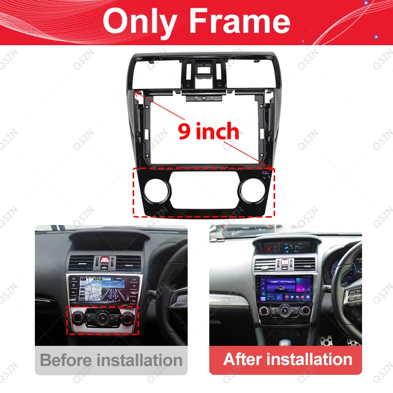 QSZN For Subaru Levorg VM 2014 2015 2016 2017 2018 2019 2020 Car Frame Fascia Adapter Android Radio Dash Fitting Panel Kit